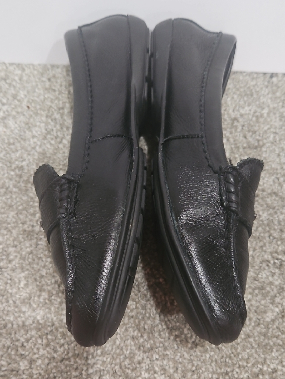 Coach Black Leather Odette  Penny Loafers with Silver Coach Logo SZ 10 - Picture 4 of 10